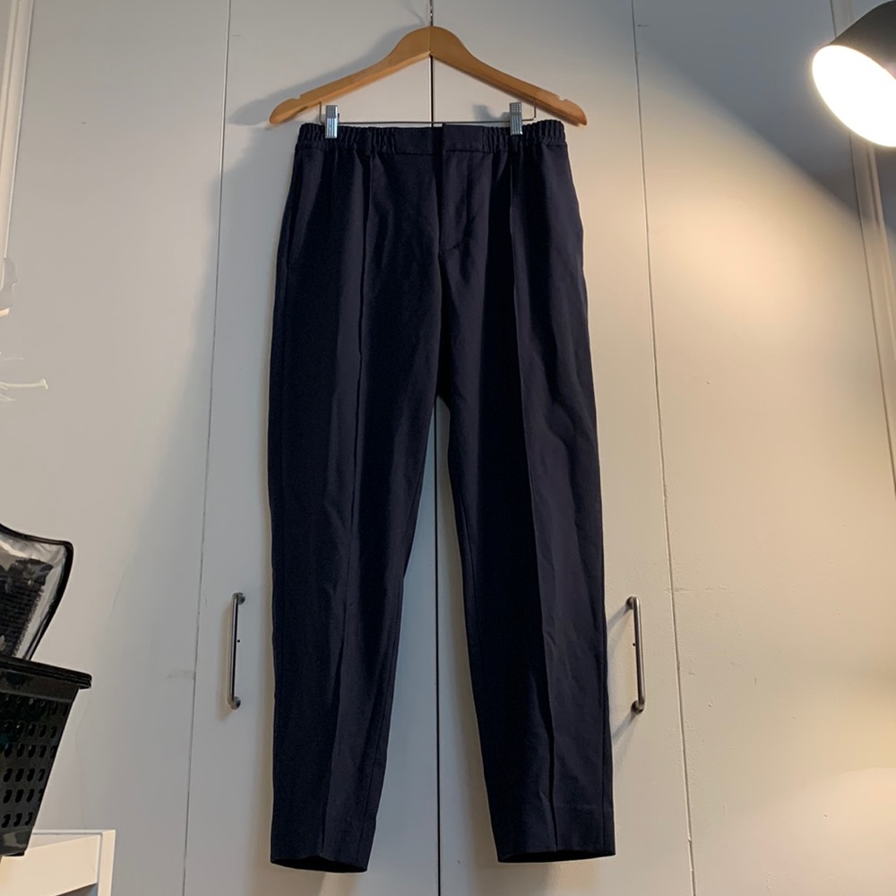 Club Monaco Medium Elastic Stretch Waist Casual Navy Blue Cropped Pants